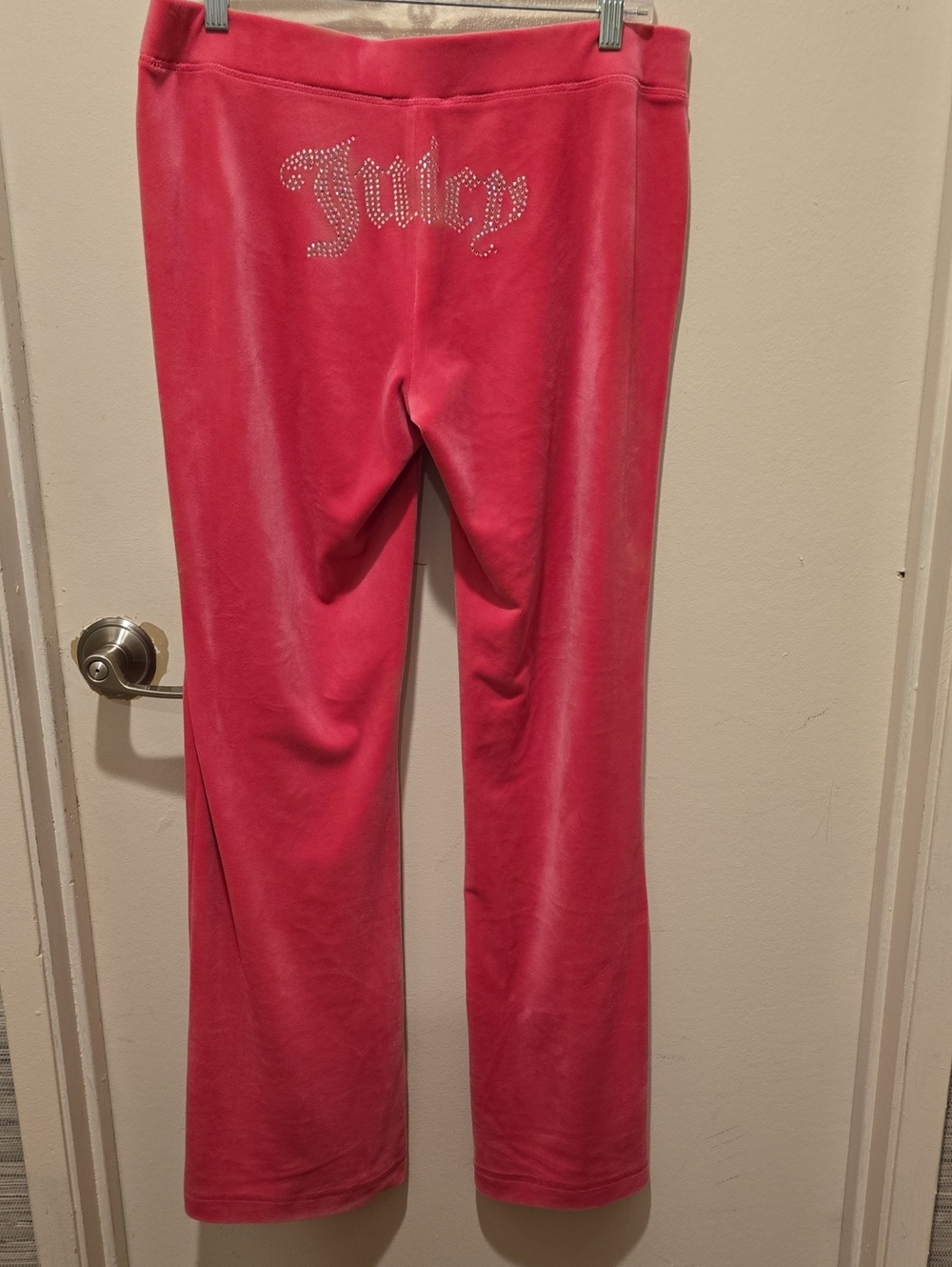 Juicy Couture  Hot Pink Velour Rhinestone Logo Pants. Medium
